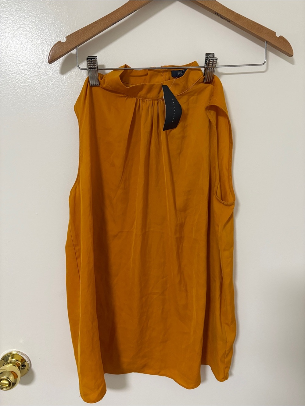 Suzy Shier Mustard A-Line Sleeveless Skirt
